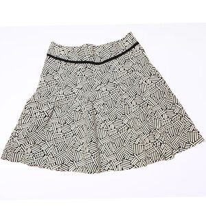 Ann Taylor Loft  A Line Pleated Side Zip Geometric Skater Skirt Size 0